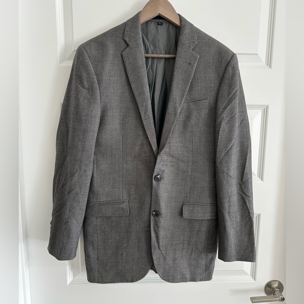 Jos A Bank Wool Blazer Gray Slim Fit Size 38L